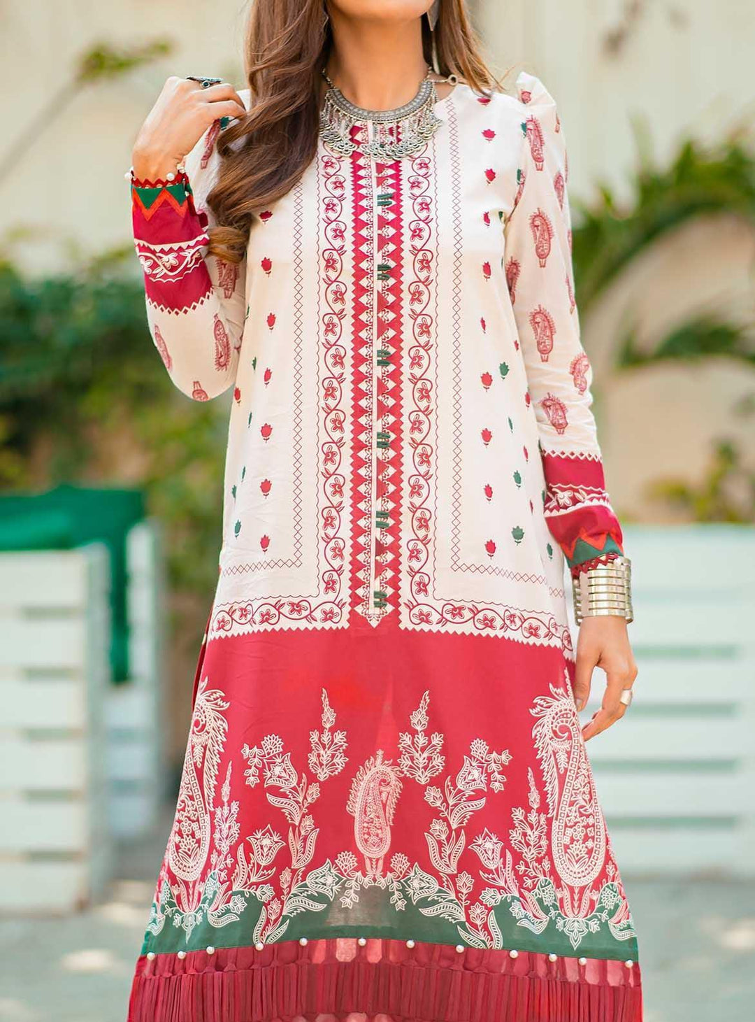 Mizaj Printed Lawn  Unstitched Kurti MZ22S S1L-220131 - Summer Collection