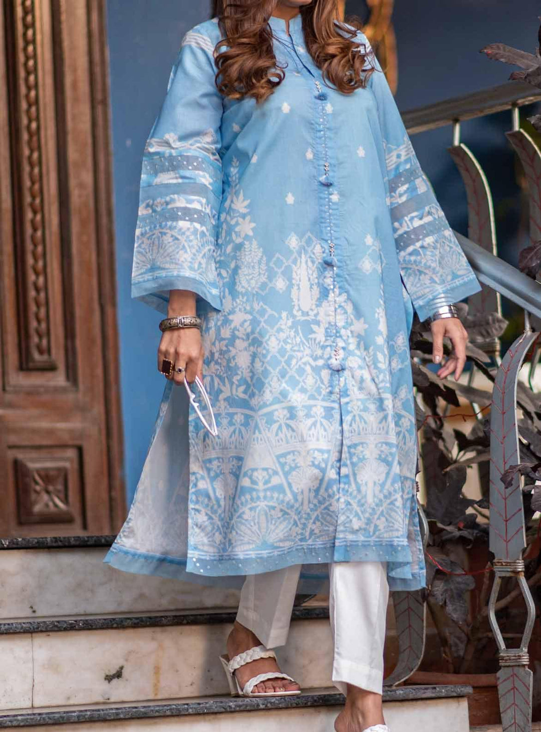 Mizaj Printed Lawn  Unstitched Kurti MZ22S S1L-220170 - Summer Collection