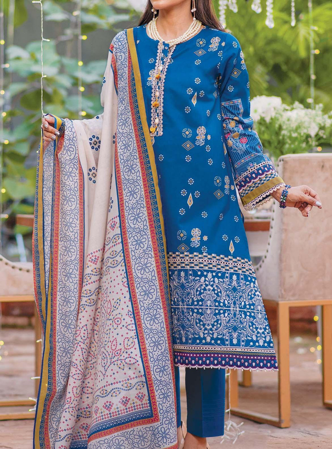 Mizaj Embroidered Lawn Suits Unstitched 3 Piece MZ22S S3LE-220114 - Summer Collection