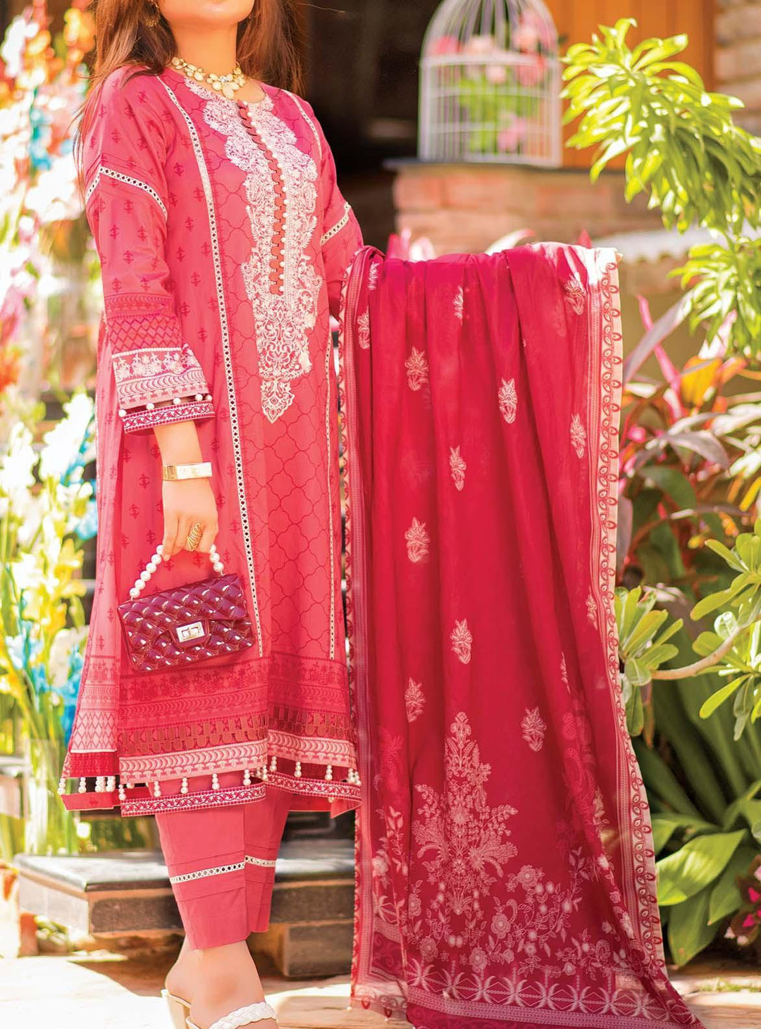 Mizaj Embroidered Lawn Suits Unstitched 3 Piece MZ22S S3LE-220115 - Summer Collection
