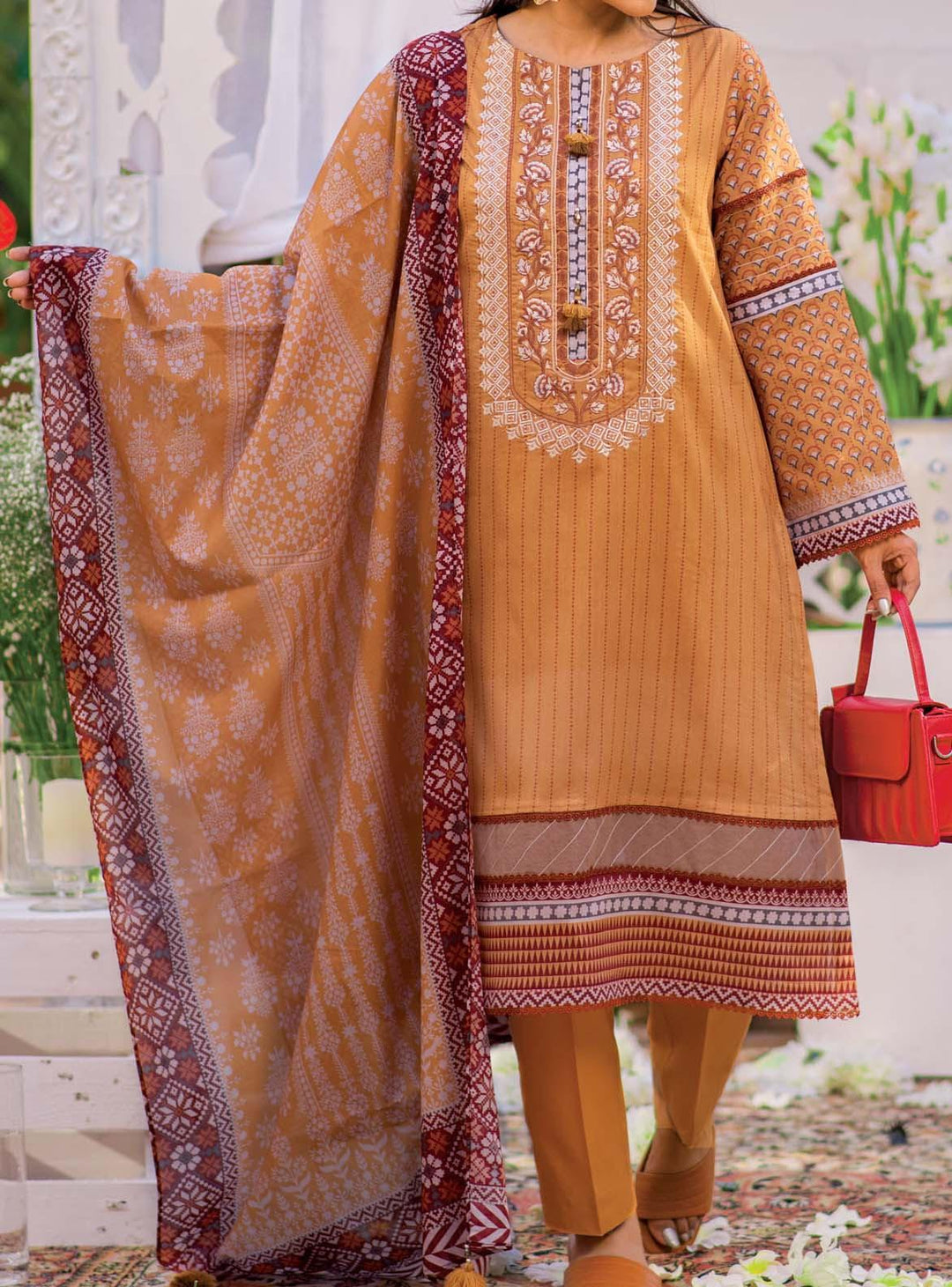 Mizaj Embroidered Lawn Suits Unstitched 3 Piece MZ22S S3LE-220124 - Summer Collection