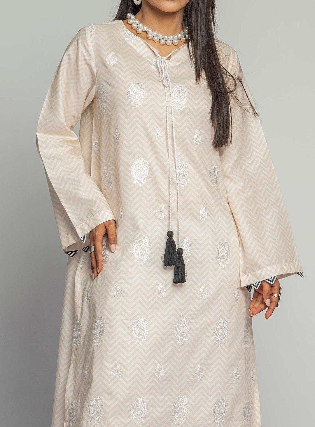 Mizaj Embroidered Lawn  Unstitched Kurti MZ22S W1LE-2103088 - Summer Collection