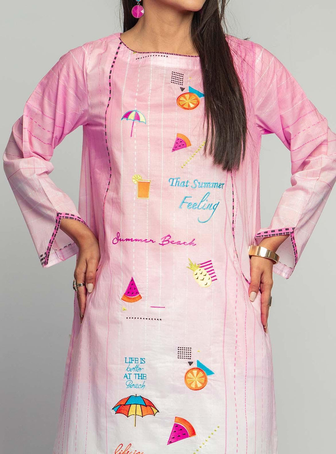 Mizaj Embroidered Lawn  Unstitched Kurti MZ22S W1LE-2103092 - Summer Collection