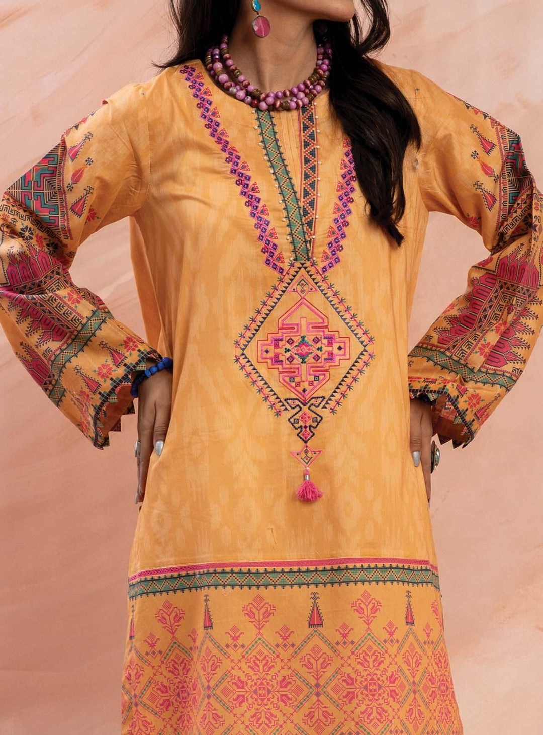 Mizaj Embroidered Lawn  Unstitched Kurti MZ22S W1LE-2103152 - Summer Collection
