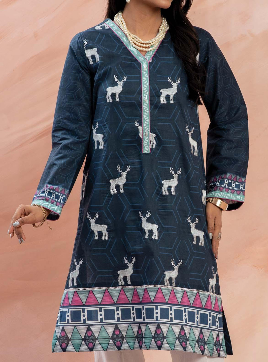 Mizaj Embroidered Lawn  Unstitched Kurti MZ22S W1LE-2103216 - Summer Collection