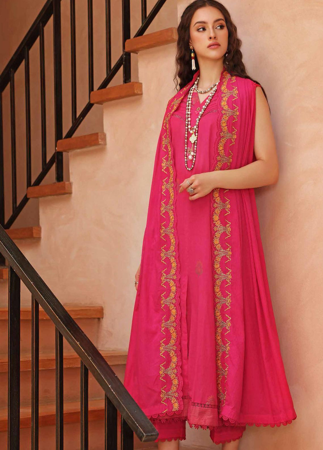 Gul Ahmed Embroidered  Suits Unstitched 3 Piece GA22CM MJ-22067 - Festive Collection