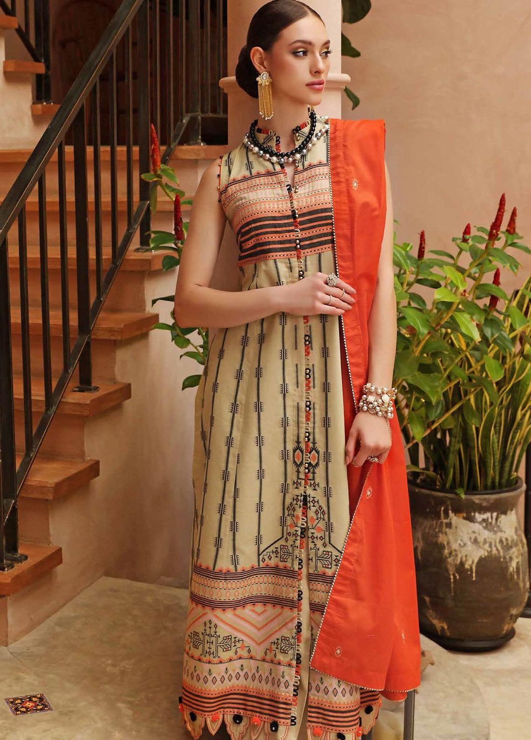 Gul Ahmed Embroidered  Suits Unstitched 3 Piece GA22CM MJ-22072 - Festive Collection