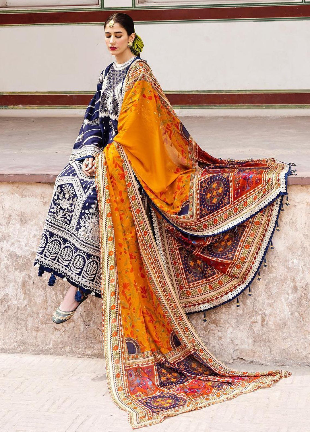 Baad-e-Nau Bahaar By MNR Embroidered Lawn Suits Unstitched 3 Piece MNR23BN Ashna - Eid Collection
