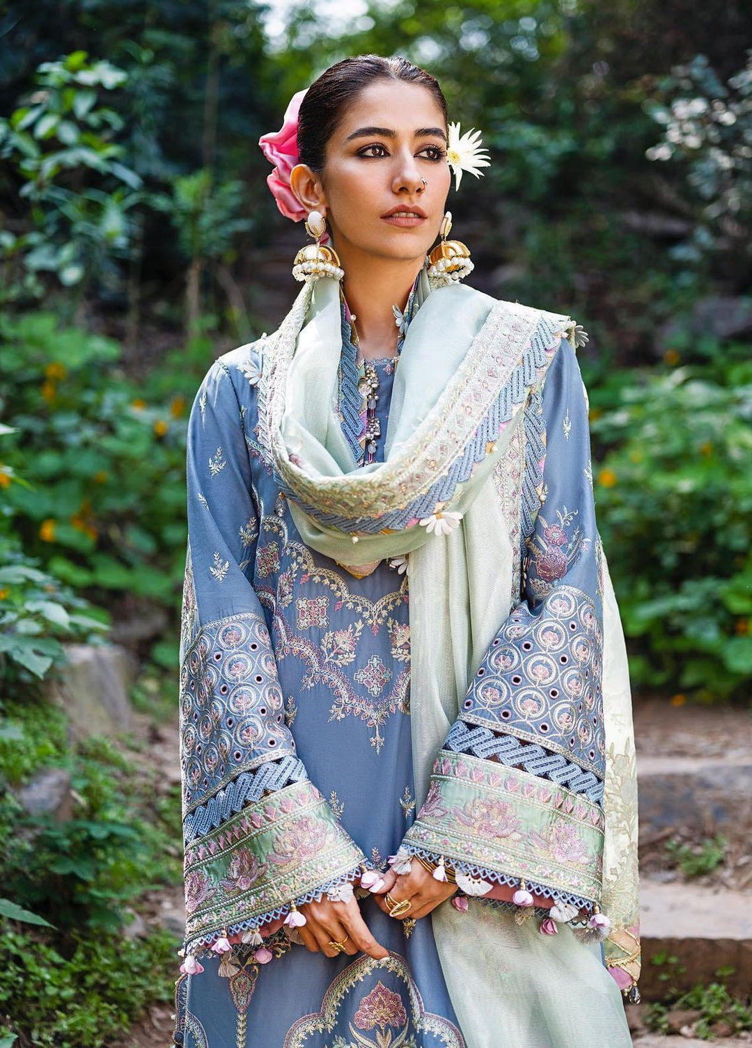 Baad-e-Nau Bahaar By MNR Embroidered Lawn Suits Unstitched 3 Piece MNR23BN Khushboo - Eid Collection