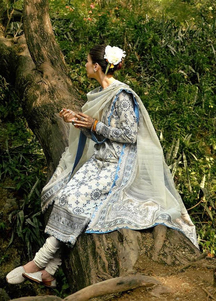 Baad-e-Nau Bahaar By MNR Embroidered Lawn Suits Unstitched 3 Piece MNR23BN Motia - Eid Collection