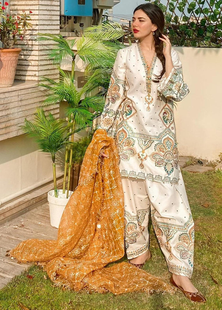 Baad-e-Nau Bahaar By MNR Embroidered Lawn Suits Unstitched 3 Piece MNR23BN Suraj Mukhi - Eid Collection