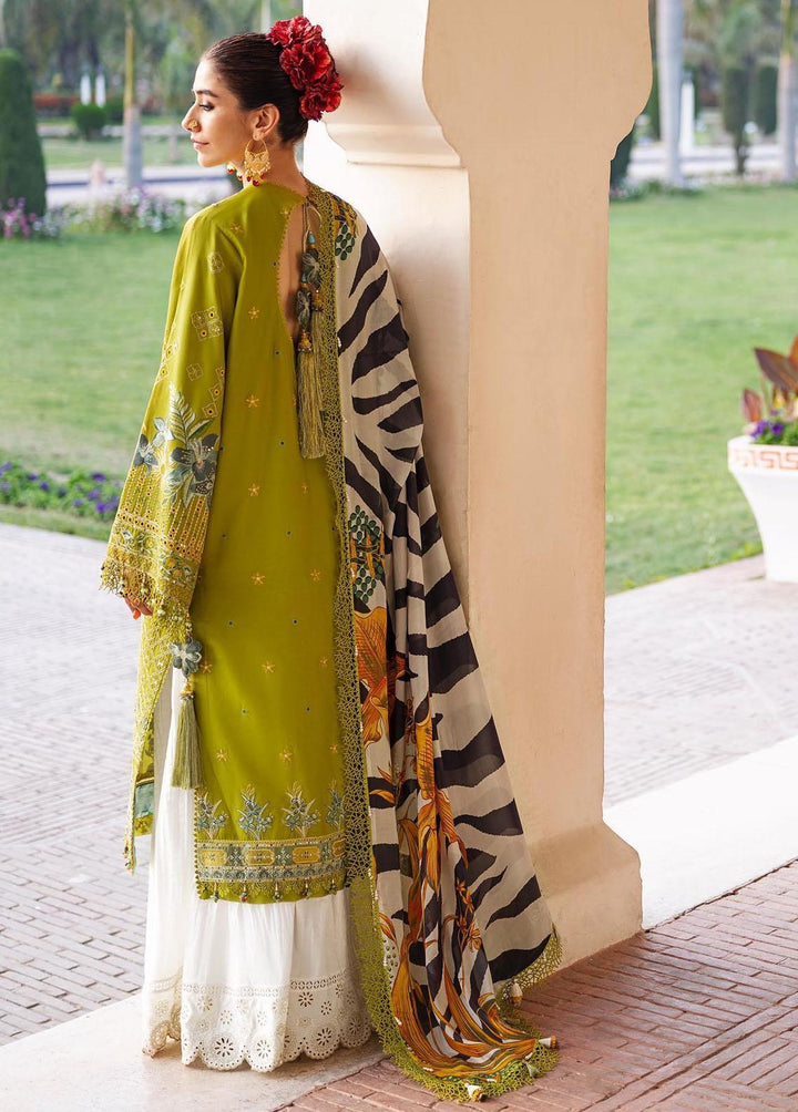 Baad-e-Nau Bahaar By MNR Embroidered Lawn Suits Unstitched 3 Piece MNR23BN Tulsi - Eid Collection