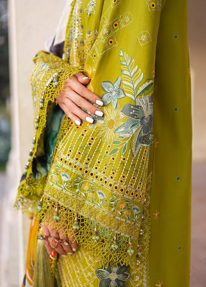 Baad-e-Nau Bahaar By MNR Embroidered Lawn Suits Unstitched 3 Piece MNR23BN Tulsi - Eid Collection