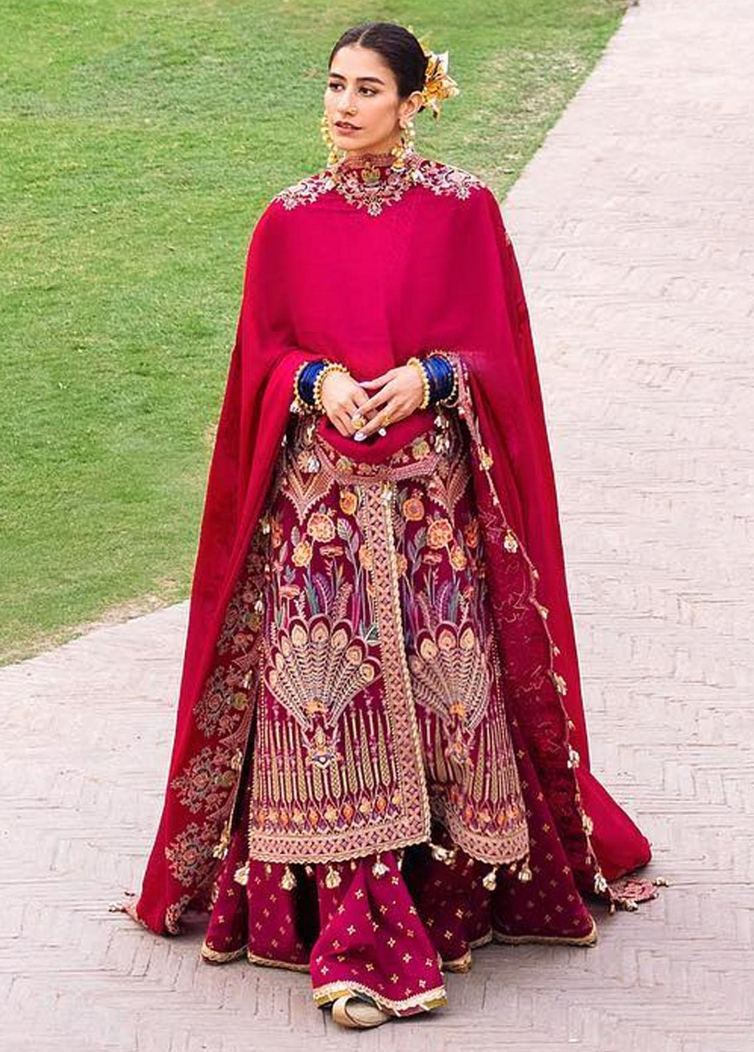 Baad-e-Nau Bahaar By MNR Embroidered Lawn Suits Unstitched 3 Piece MNR23BN Zafraan - Eid Collection