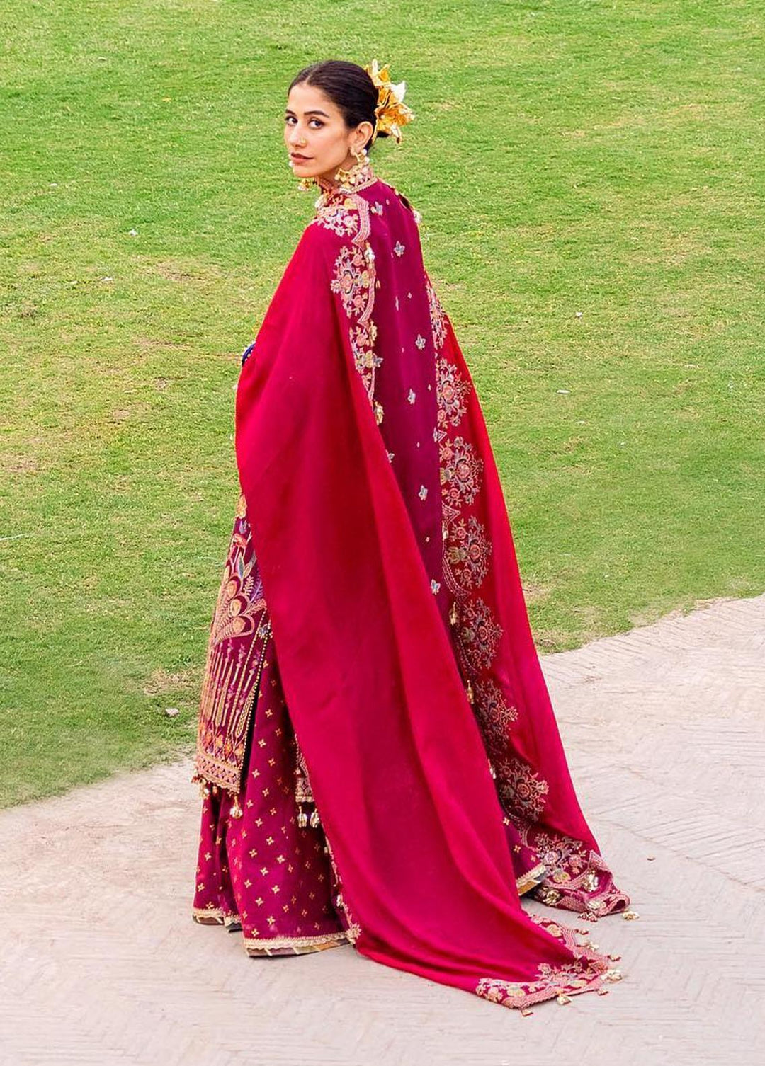 Baad-e-Nau Bahaar By MNR Embroidered Lawn Suits Unstitched 3 Piece MNR23BN Zafraan - Eid Collection