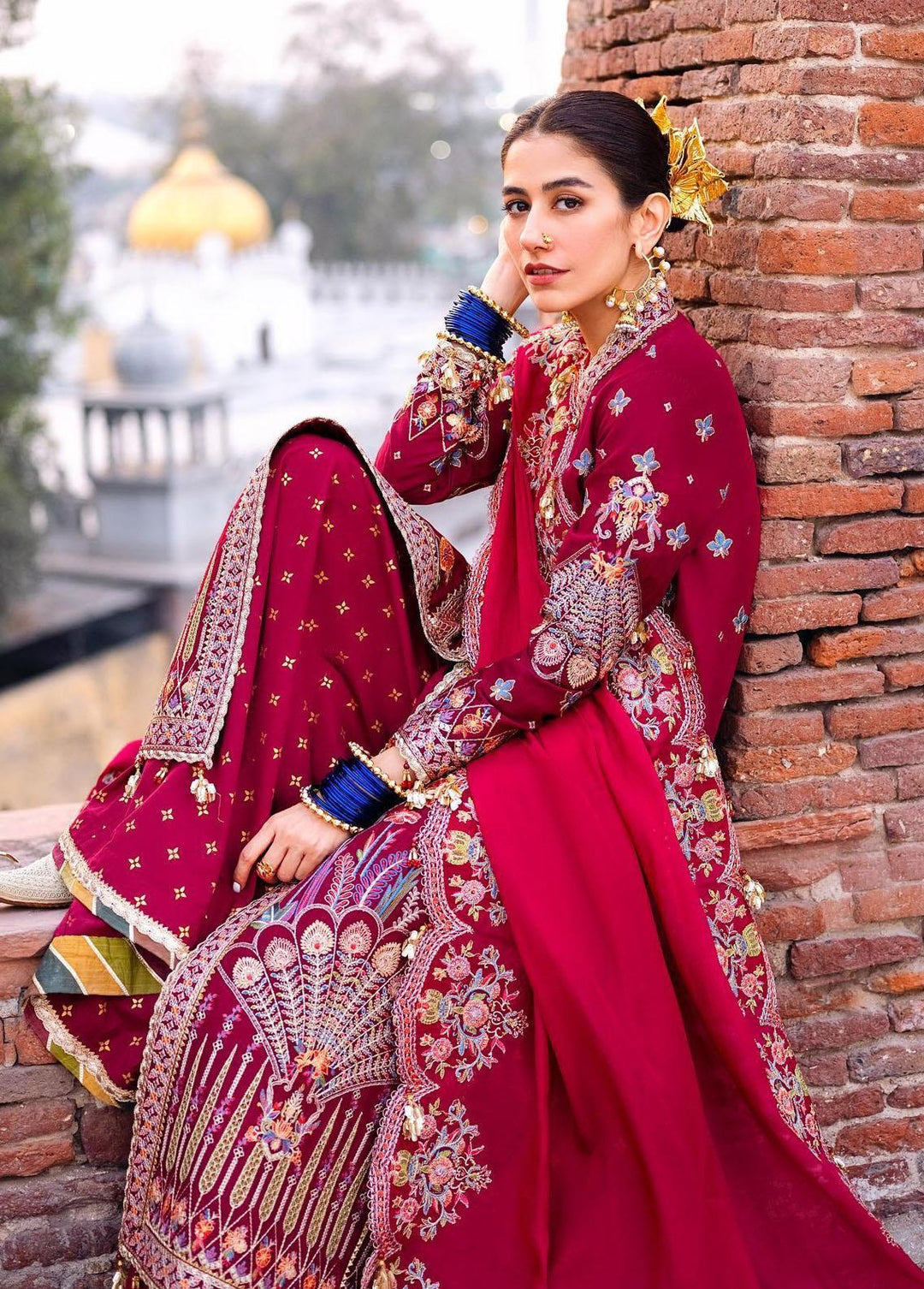 Baad-e-Nau Bahaar By MNR Embroidered Lawn Suits Unstitched 3 Piece MNR23BN Zafraan - Eid Collection