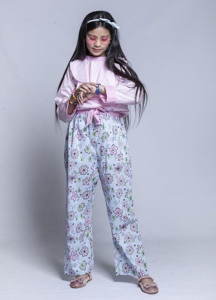 Modest Cotton Fancy Pret Girls 2 Piece  -  Summer Bliss 2845-Pink