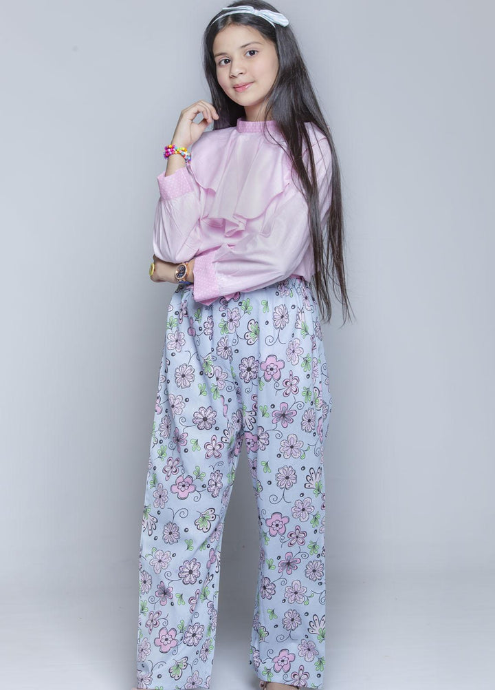 Modest Cotton Fancy Pret Girls 2 Piece  -  Summer Bliss 2845-Pink