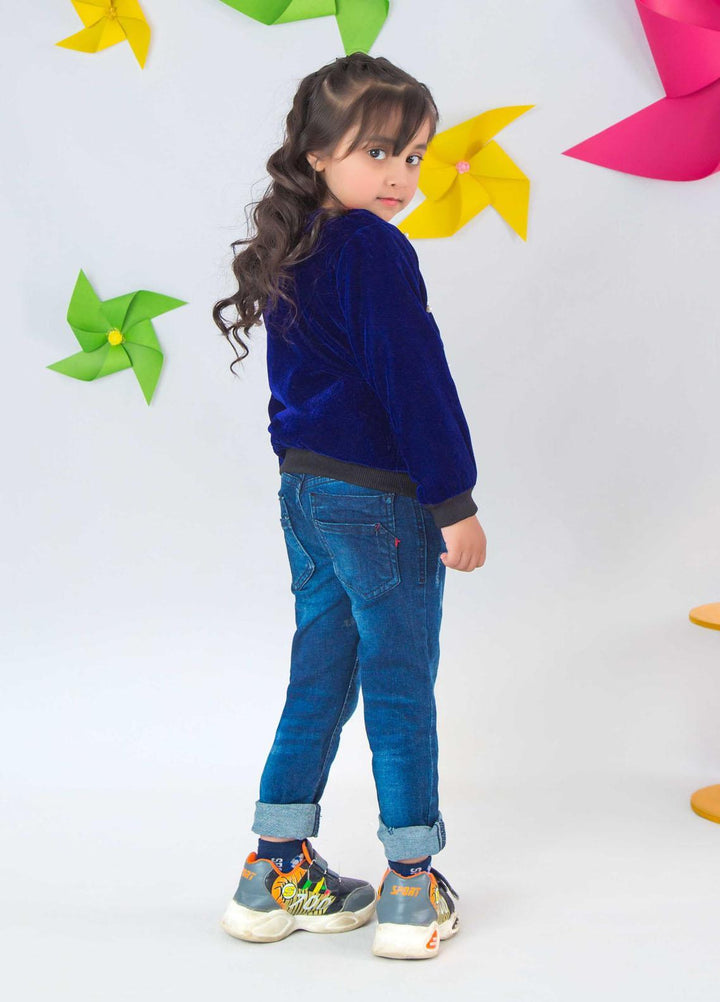 Modest Velvet Fancy Pret Kurti for Girls -  Velvet Love - Royal Blue 3055-Royal Blue