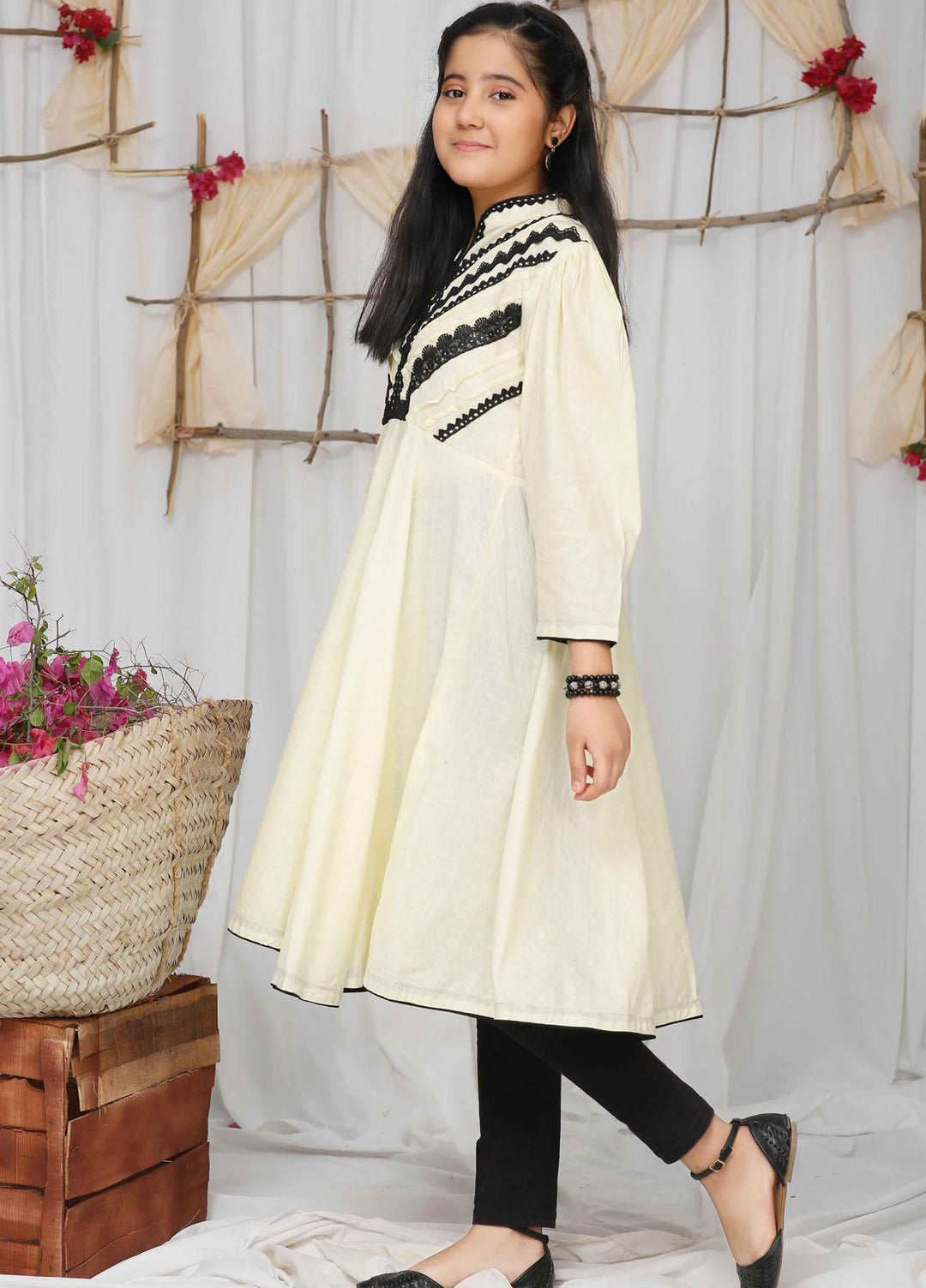 Modest Lawn Festive Pret Kurti for Girls -  Yellow Haze 4525-Yellow