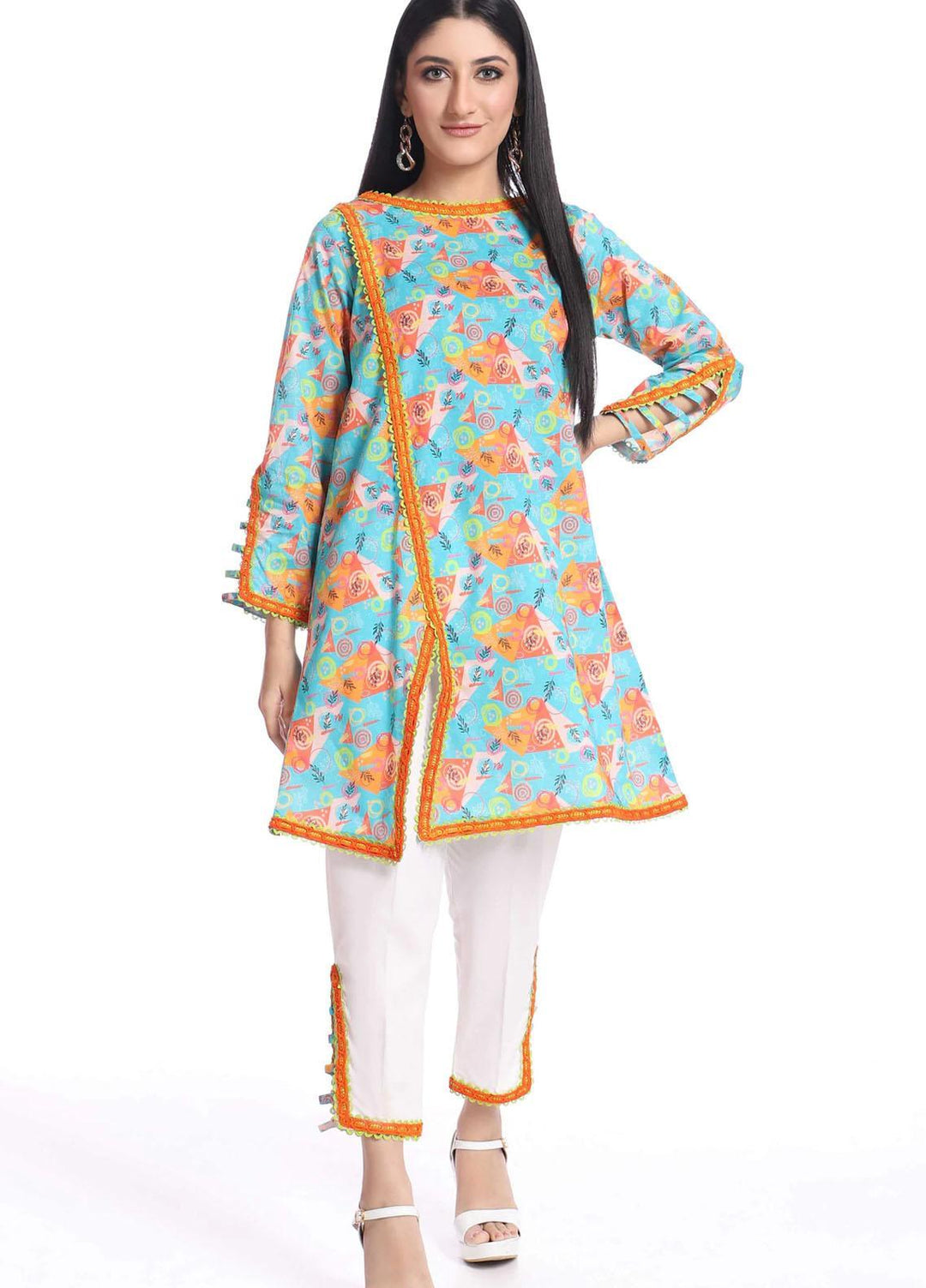 Modest Lawn Casual 2 Piece for Women -  W65 Sea Blue