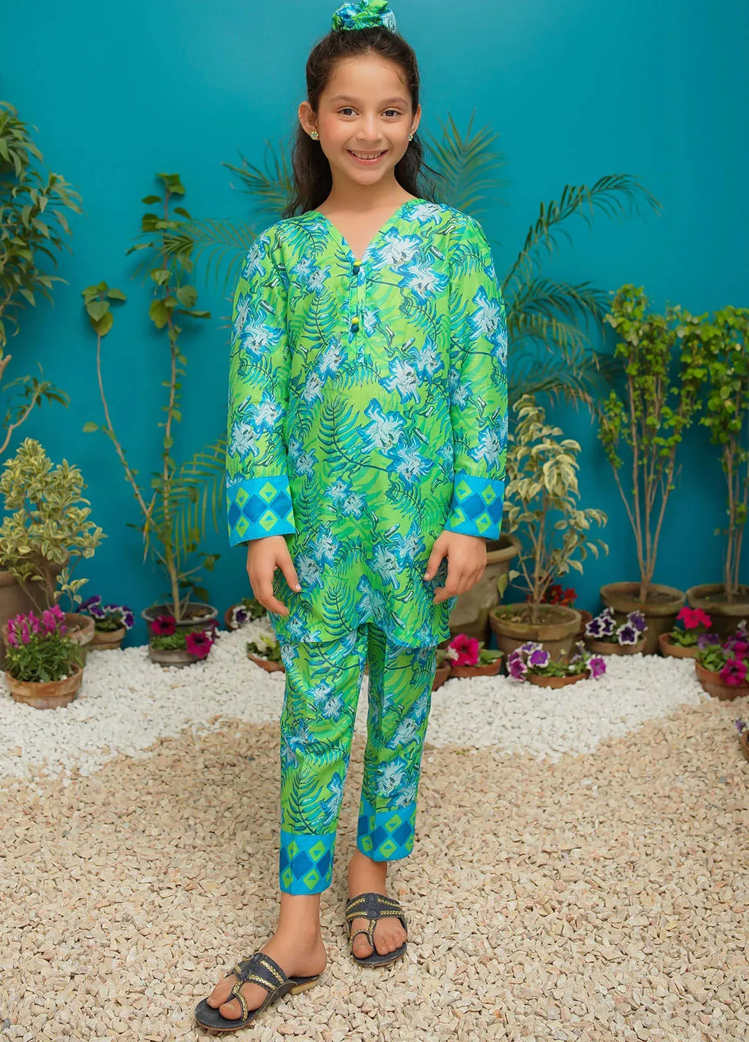 Modest Girls Pret Printed Lawn 2 Piece Suit Blossom Breeze