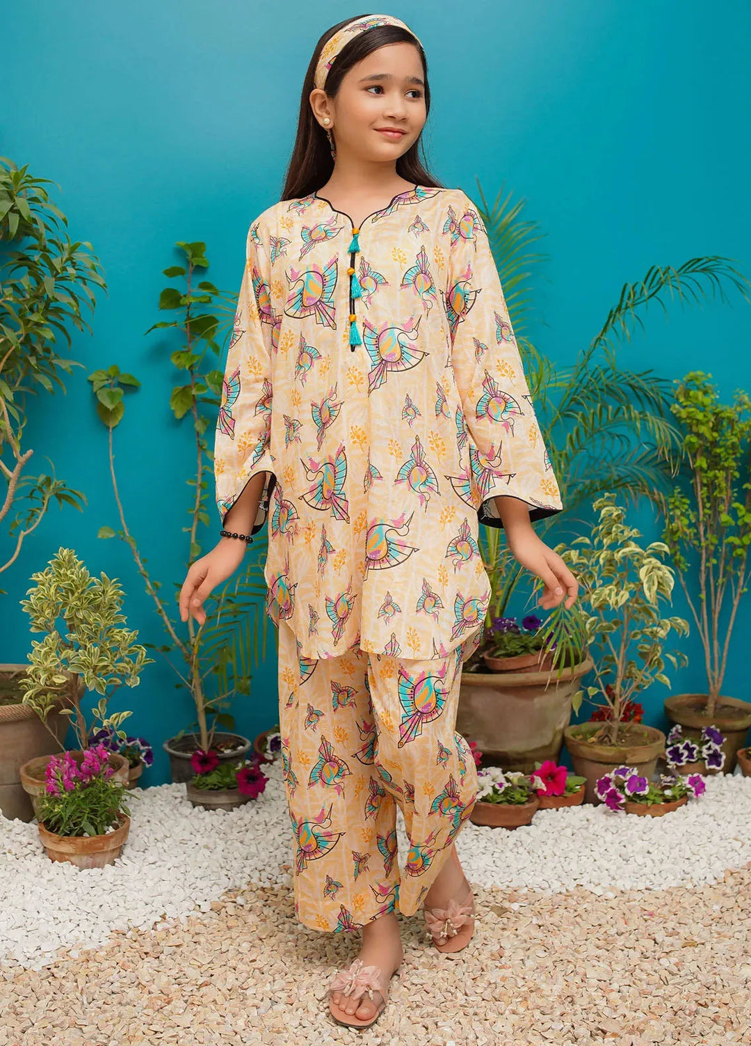 Modest Girls Pret Printed Lawn 2 Piece Suit Soft Bloom