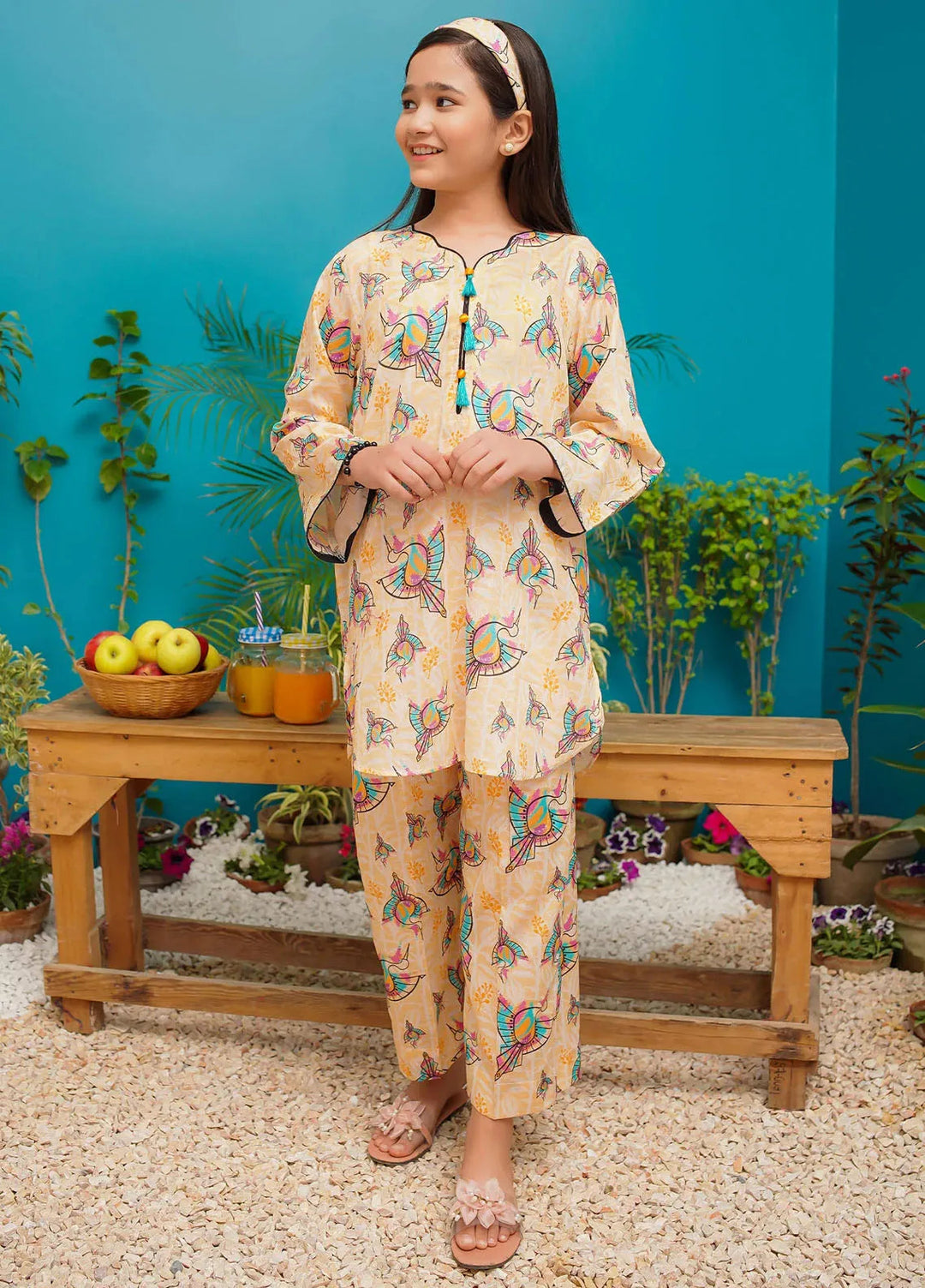 Modest Girls Pret Printed Lawn 2 Piece Suit Soft Bloom