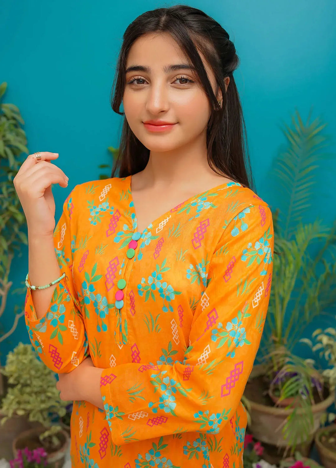 Modest Girls Pret Printed Lawn 2 Piece Suit Sunlit Charm