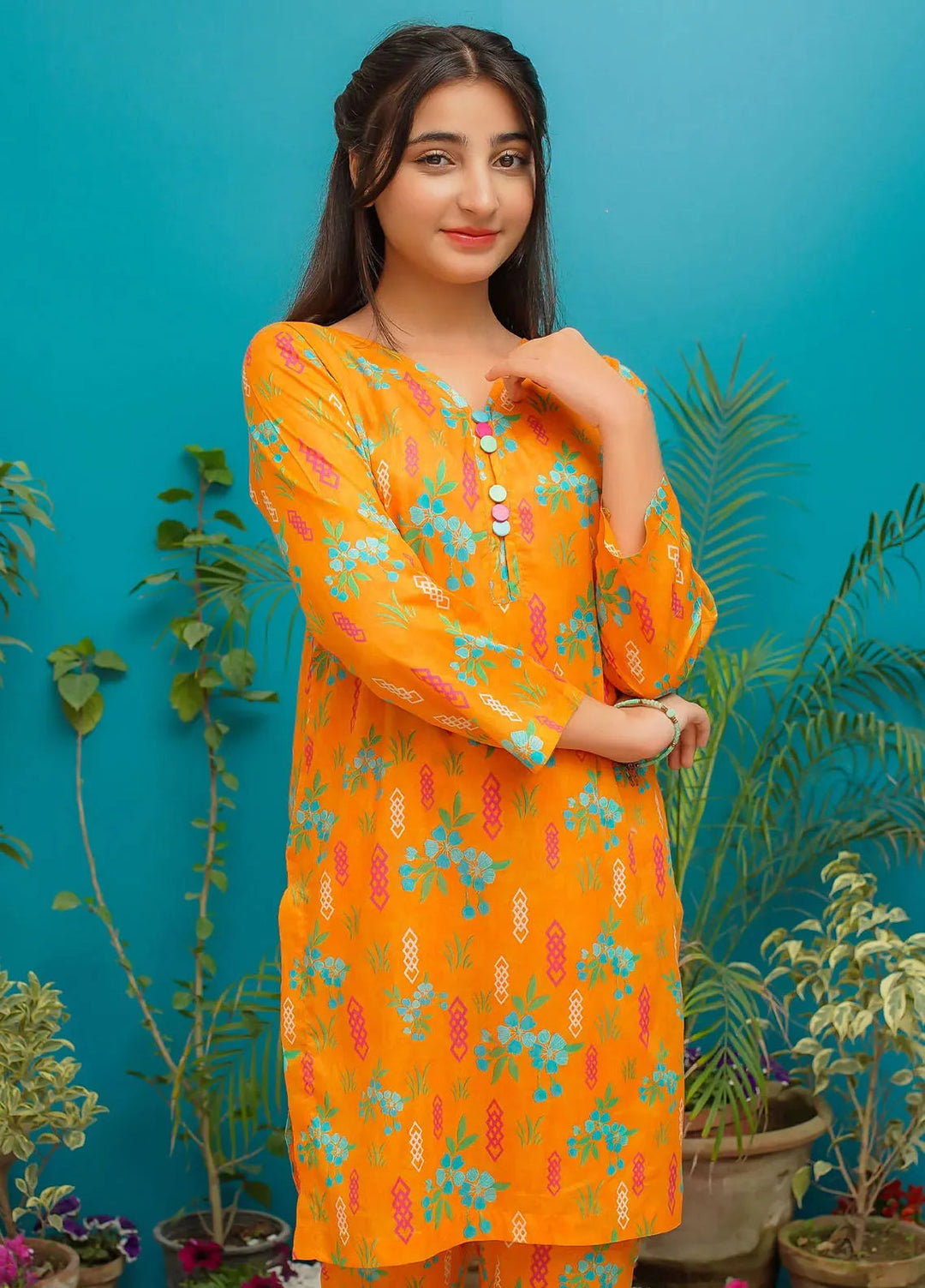 Modest Girls Pret Printed Lawn 2 Piece Suit Sunlit Charm