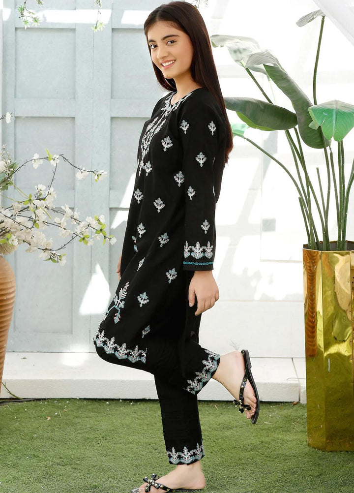 Modest Khaddar Pret 2 Piece Suit for Girls -  W202-Black Bliss