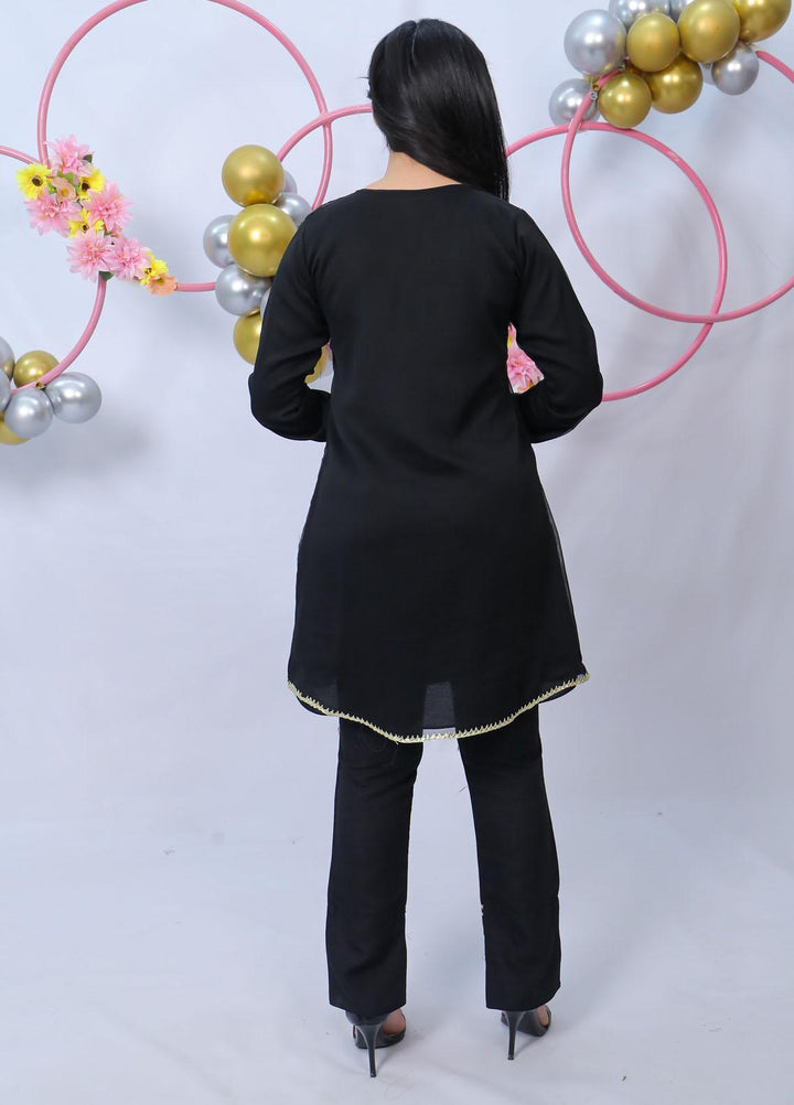 Modest Fancy  Stitched 2 Piece Suit MD21L 020 Black