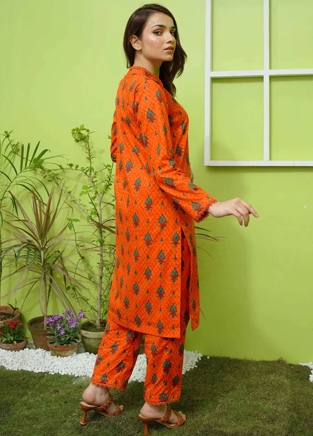 Modest Pret Casual Lawn 2 Piece Suit for Girls Citrus