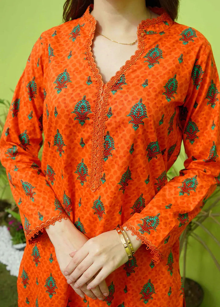 Modest Pret Casual Lawn 2 Piece Suit for Girls Citrus
