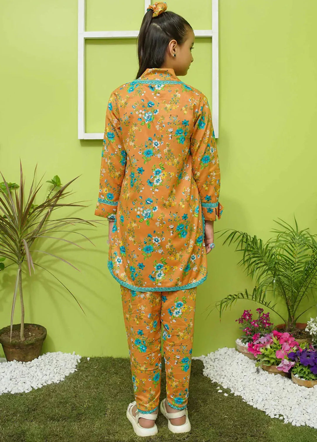 Modest Pret Casual Lawn 2 Piece Suit for Girls Floral Arch