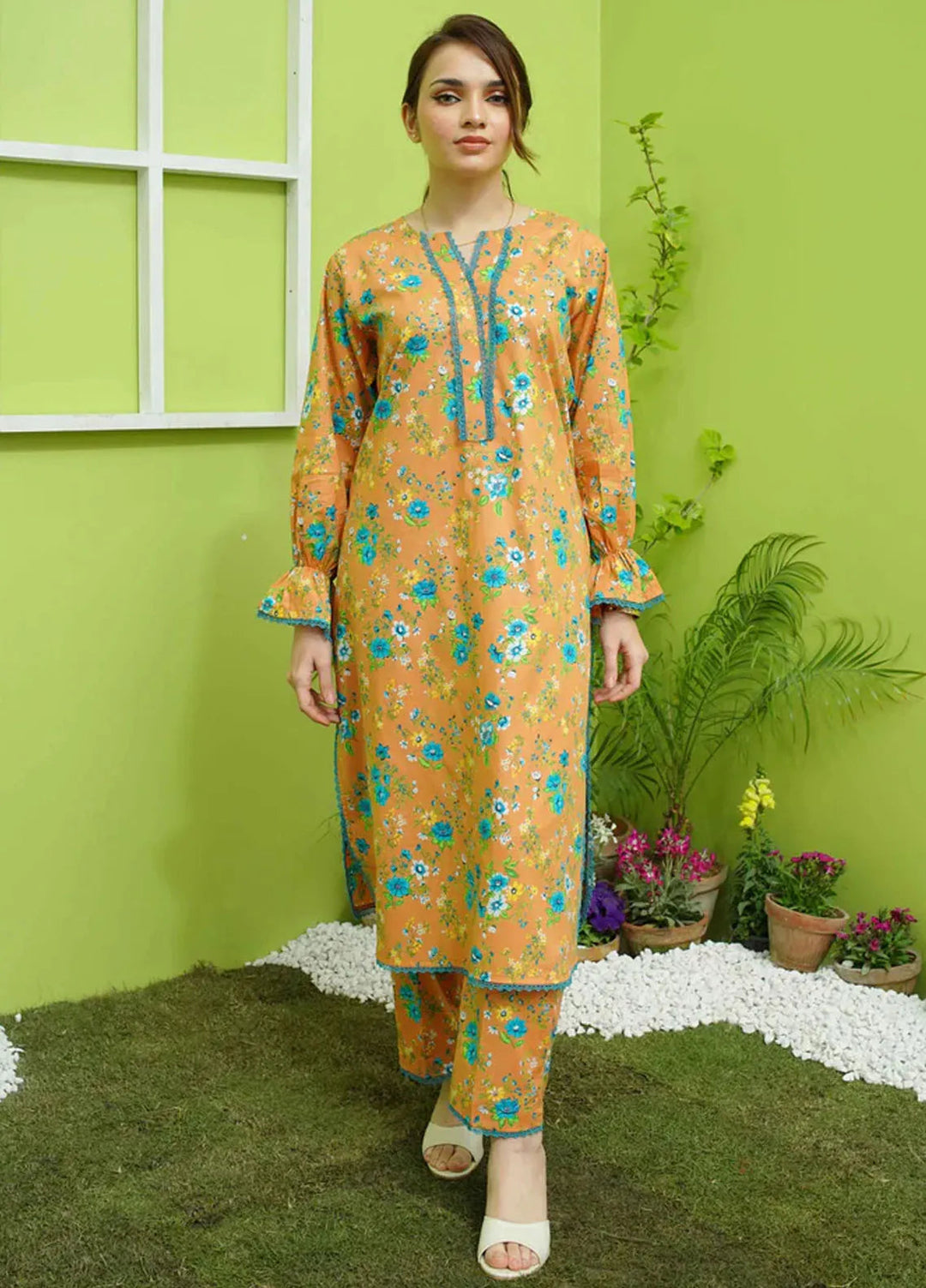 Modest Pret Casual Lawn 2 Piece Suit for Girls Sinapis