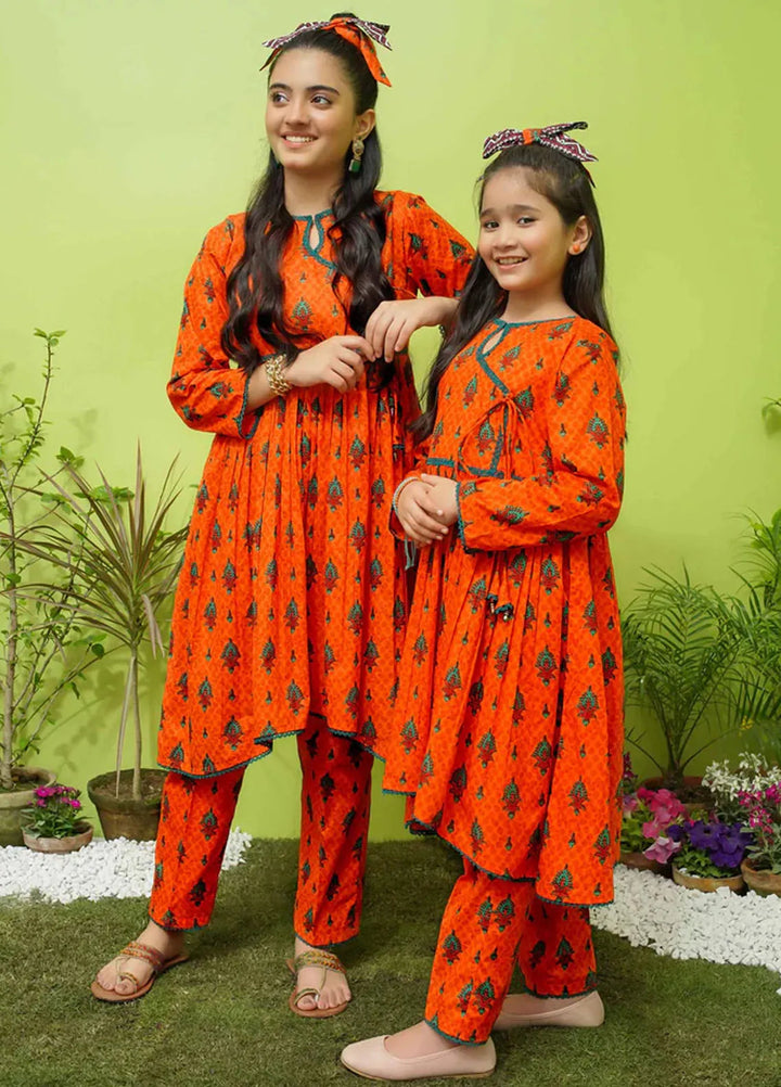 Modest Pret Casual Lawn 2 Piece Suit for Girls Turmeric