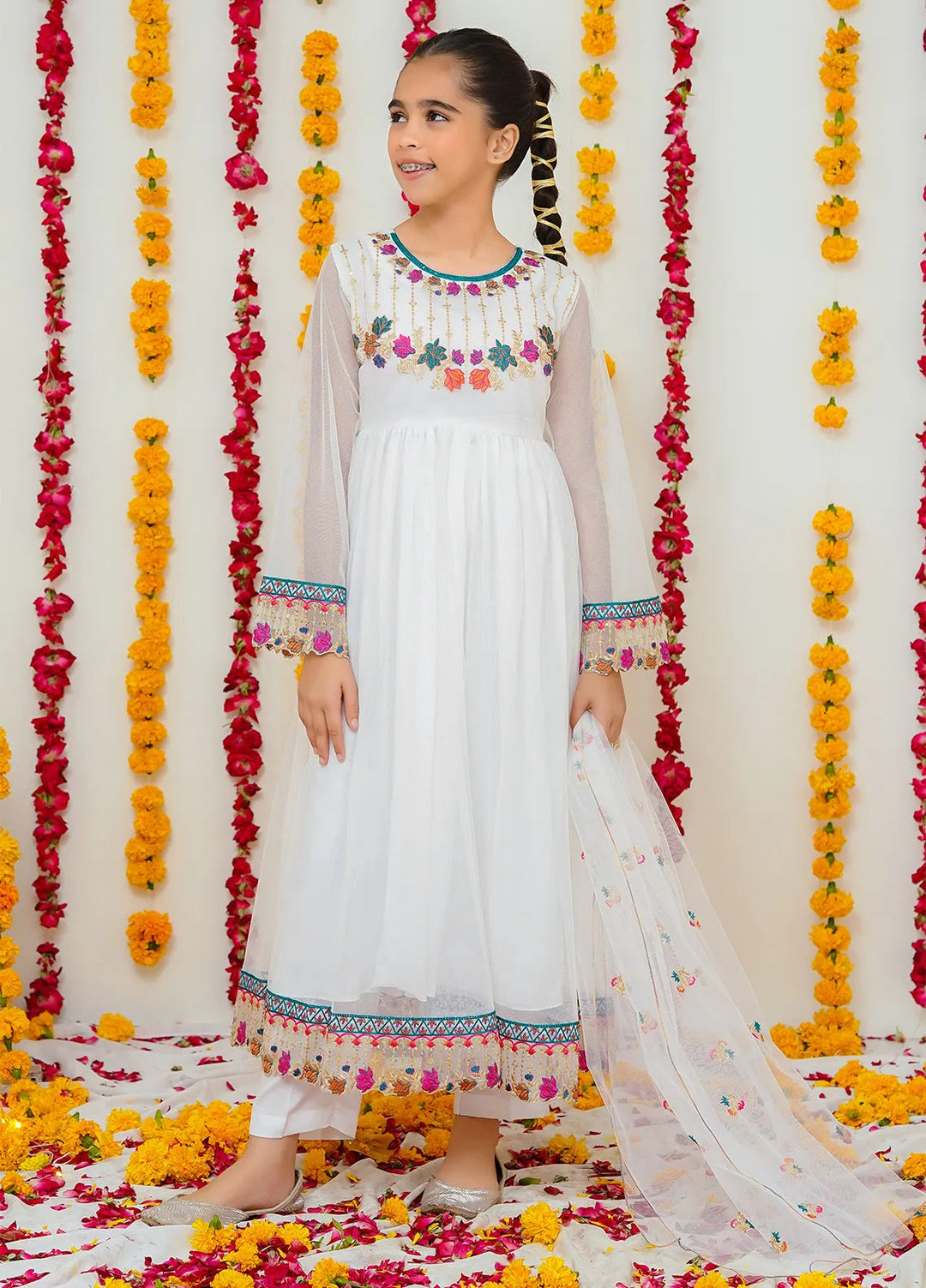 Modest Pret Chandni Net 3 Piece Suit Chandni