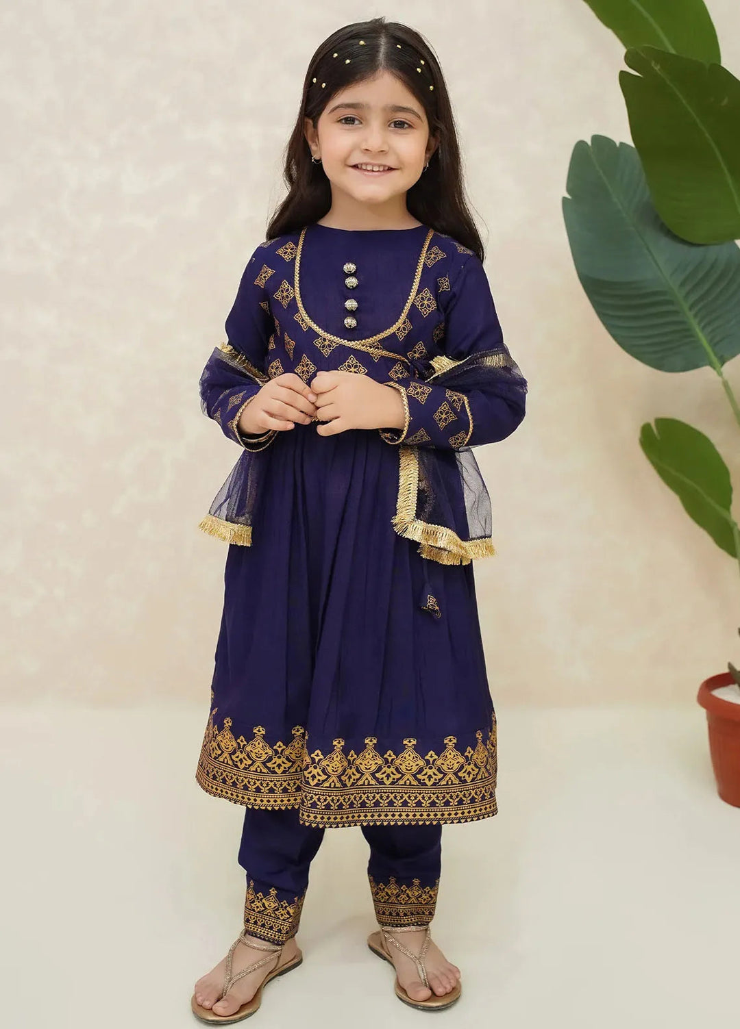 Modest Pret Chiffon 3 Piece Suit Zehra Navy Blue