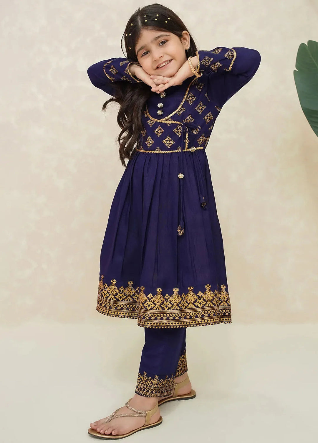 Modest Pret Chiffon 3 Piece Suit Zehra Navy Blue