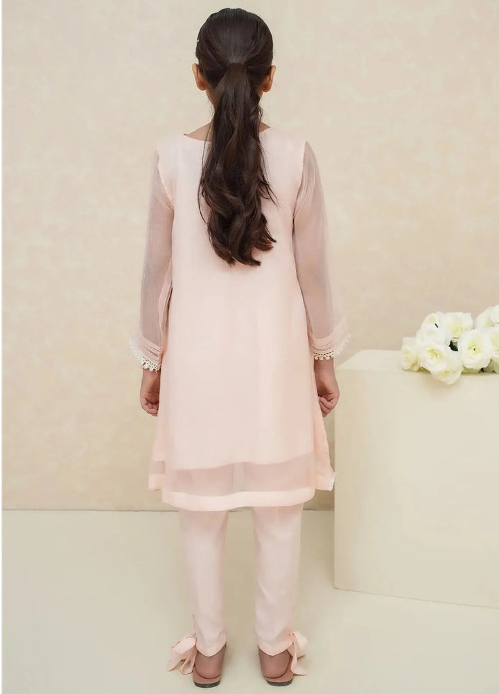 Modest Pret Chiffon 3 Piece Suit Zehra Peach