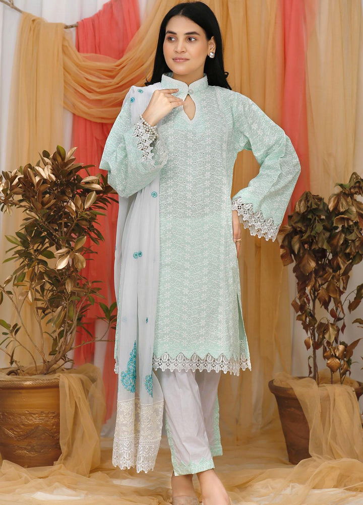 Modest Casual Pret  Lawn 3 Piece Suit W113-Green