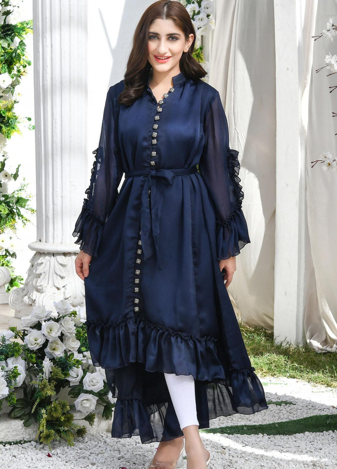 Modest Pret  Silk Frock W206-Blue Moon