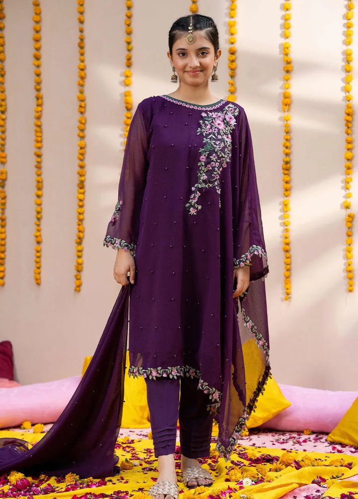 Modest Pret Embroidered Chiffon 3 Piece Suit Mehek