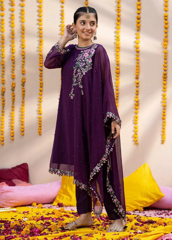 Modest Pret Embroidered Chiffon 3 Piece Suit Mehek