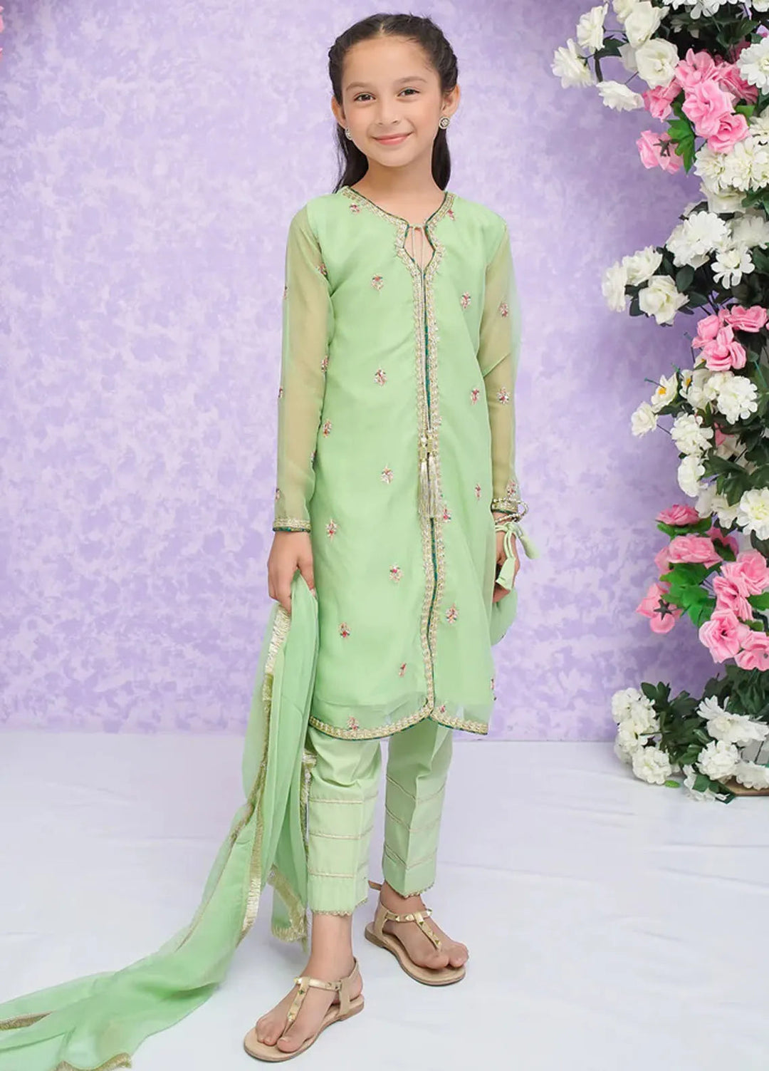 Modest Pret Embroidered Chiffon 3 Piece Suit Rimal