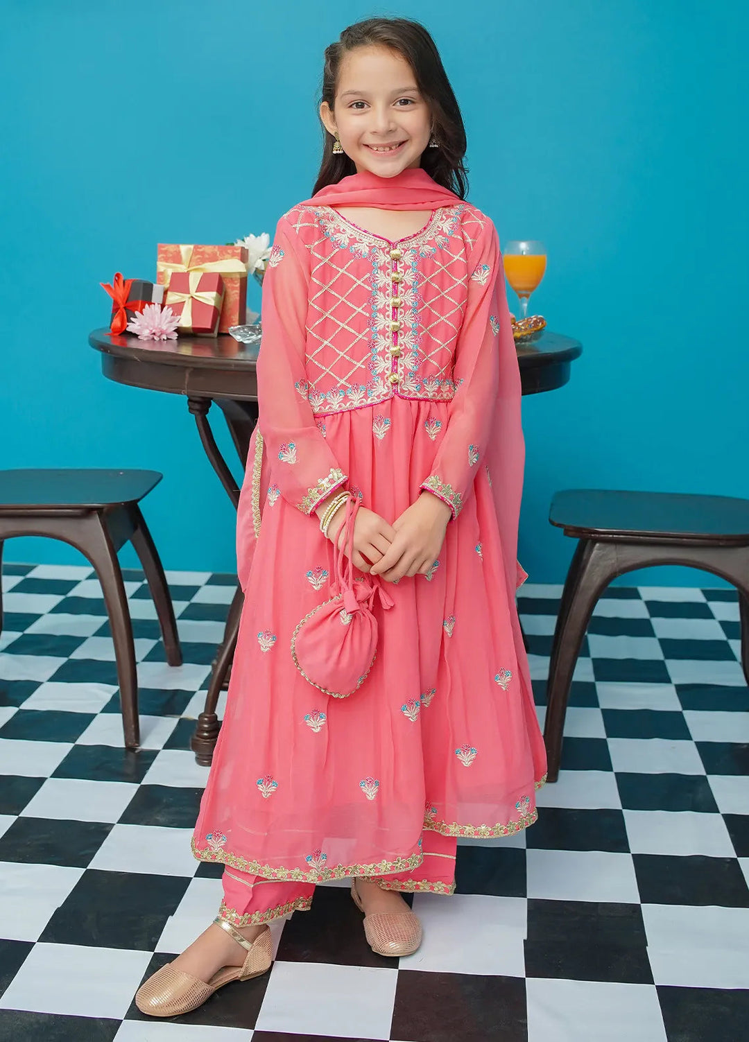 Modest Pret Embroidered Chiffon 3 Piece Suit Shireen