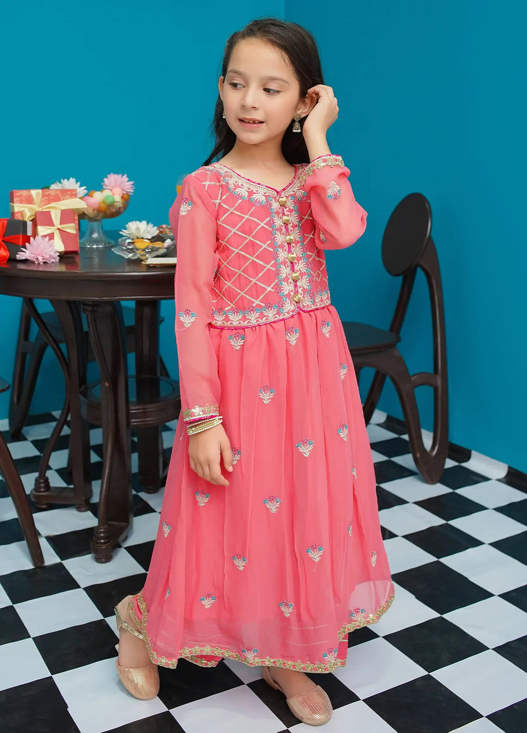 Modest Pret Embroidered Chiffon 3 Piece Suit Shireen