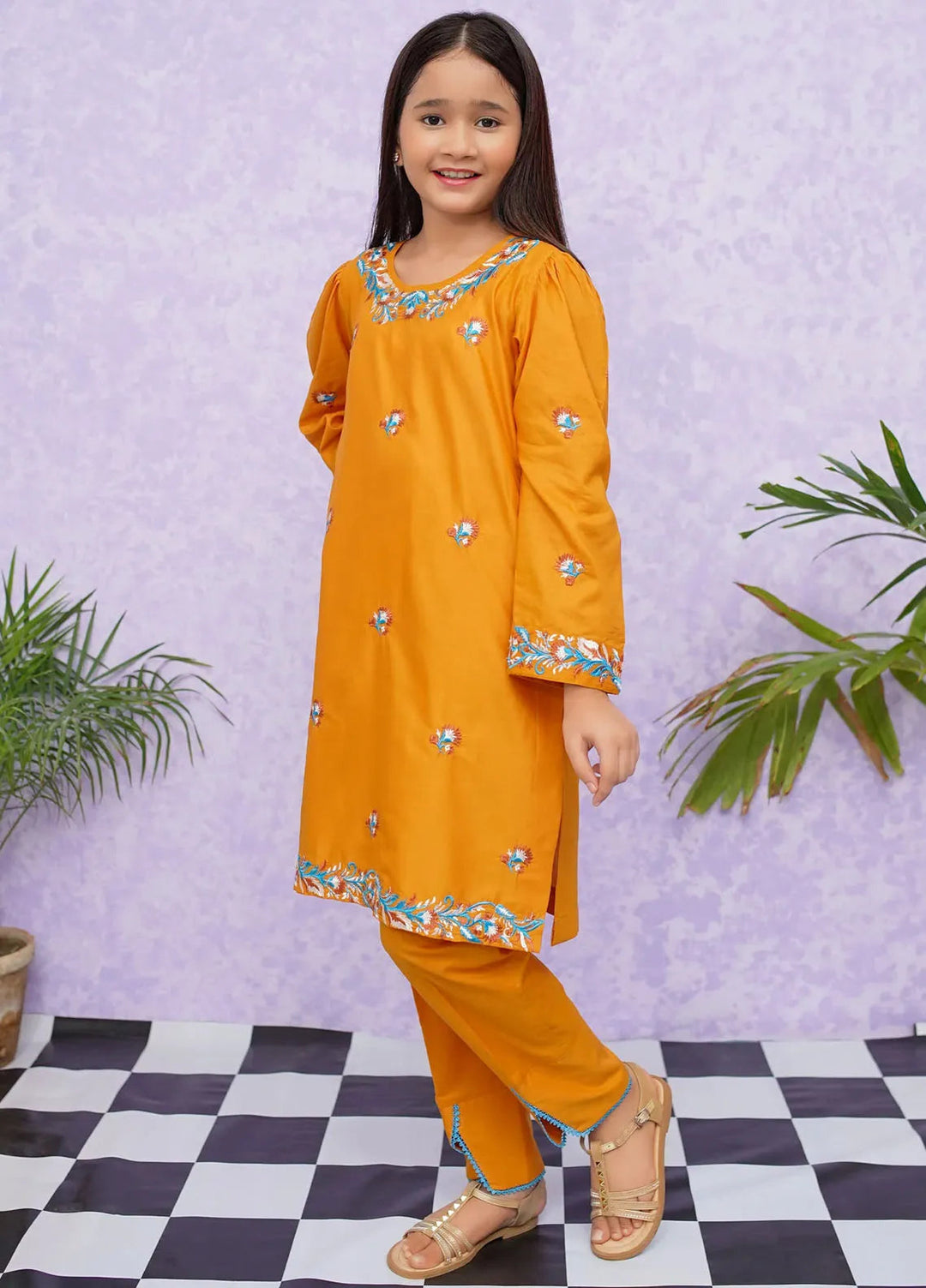 Modest Pret Embroidered Cotton 2 Piece Suit 8485