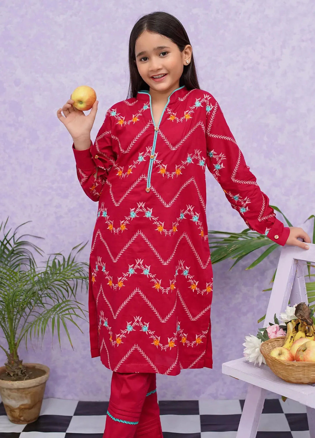 Modest Pret Embroidered Cotton 2 Piece Suit 8545